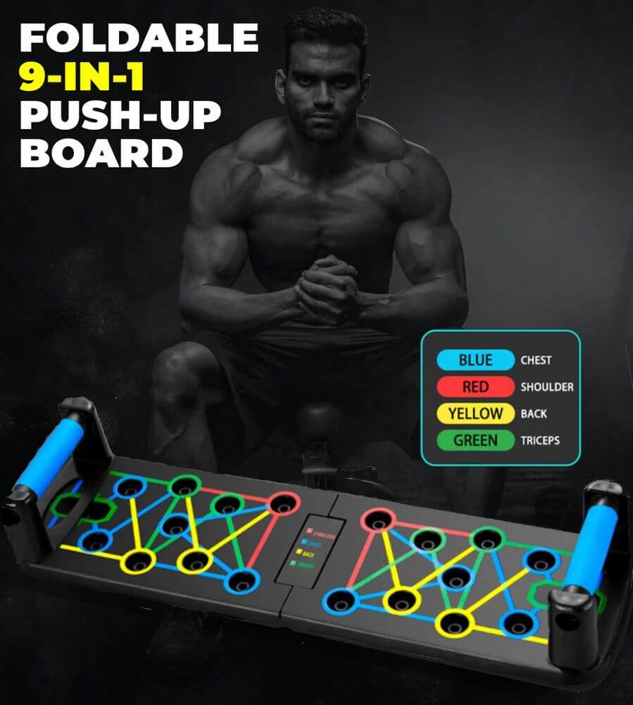 Portable Multifunctional Push-Up Board Set with Handles Foldable Fitness Equipment for Chest Abdomen Arms and Back Training